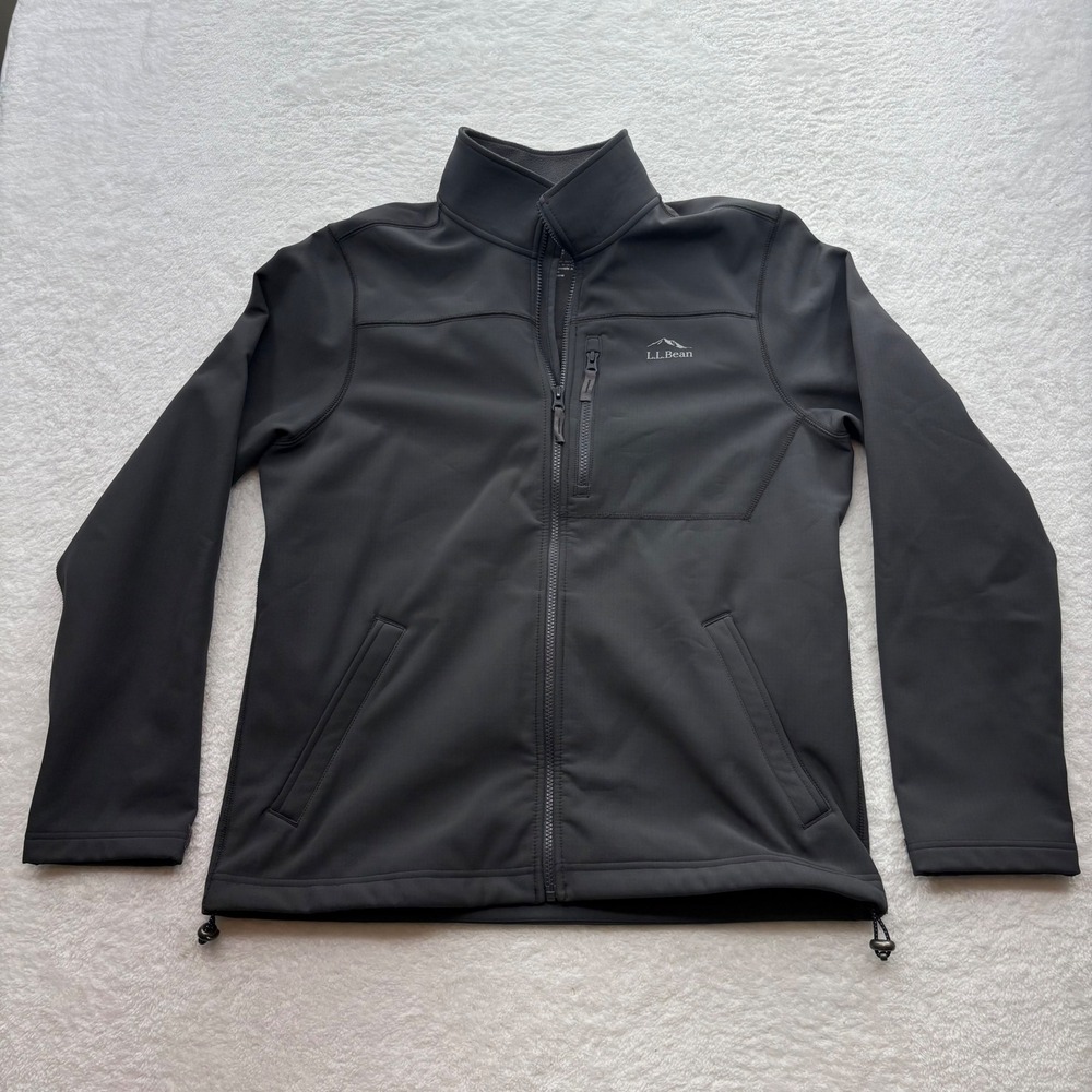 LL Bean Mens Discovery Softshell Jacket Charcoal Gray 512679 Medium Regular